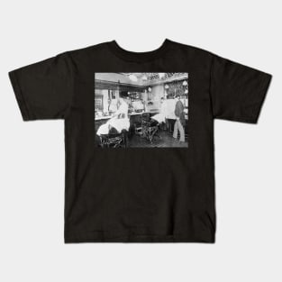 New York City Barber Shop, 1895. Vintage Photo Kids T-Shirt